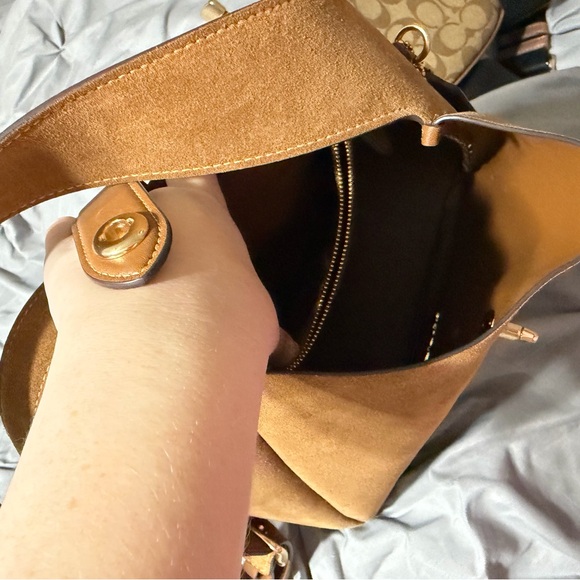 Coach Tan Suede Shoulder Bag - Picture 3 of 4